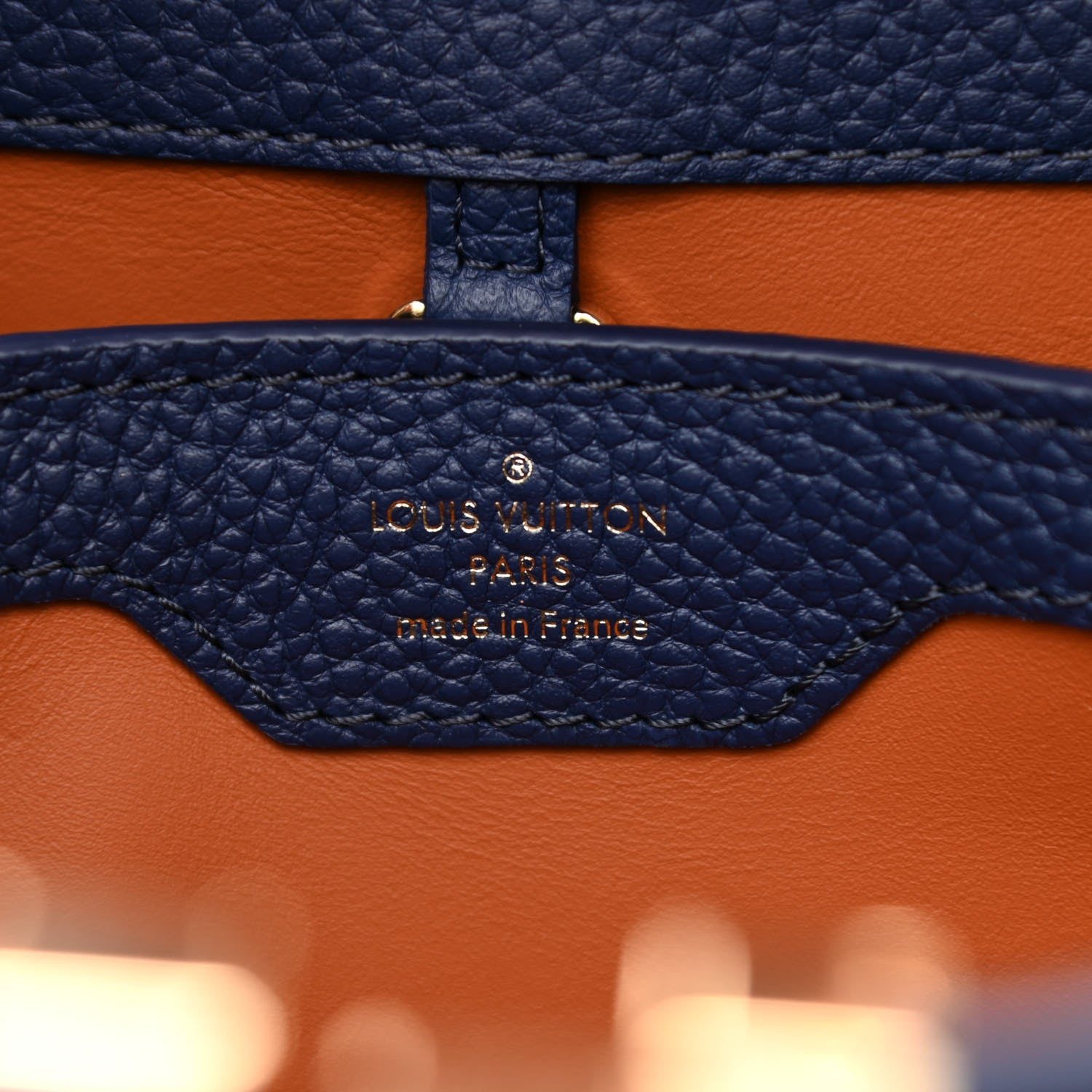 Louis Vuitton Taurillon Capucines BB Bleu de France Blue 7 of 10