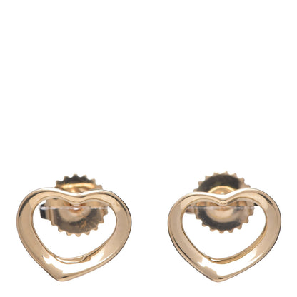 Tiffany 18K Yellow Gold 11mm Elsa Peretti Open Heart Earrings 1 of 4