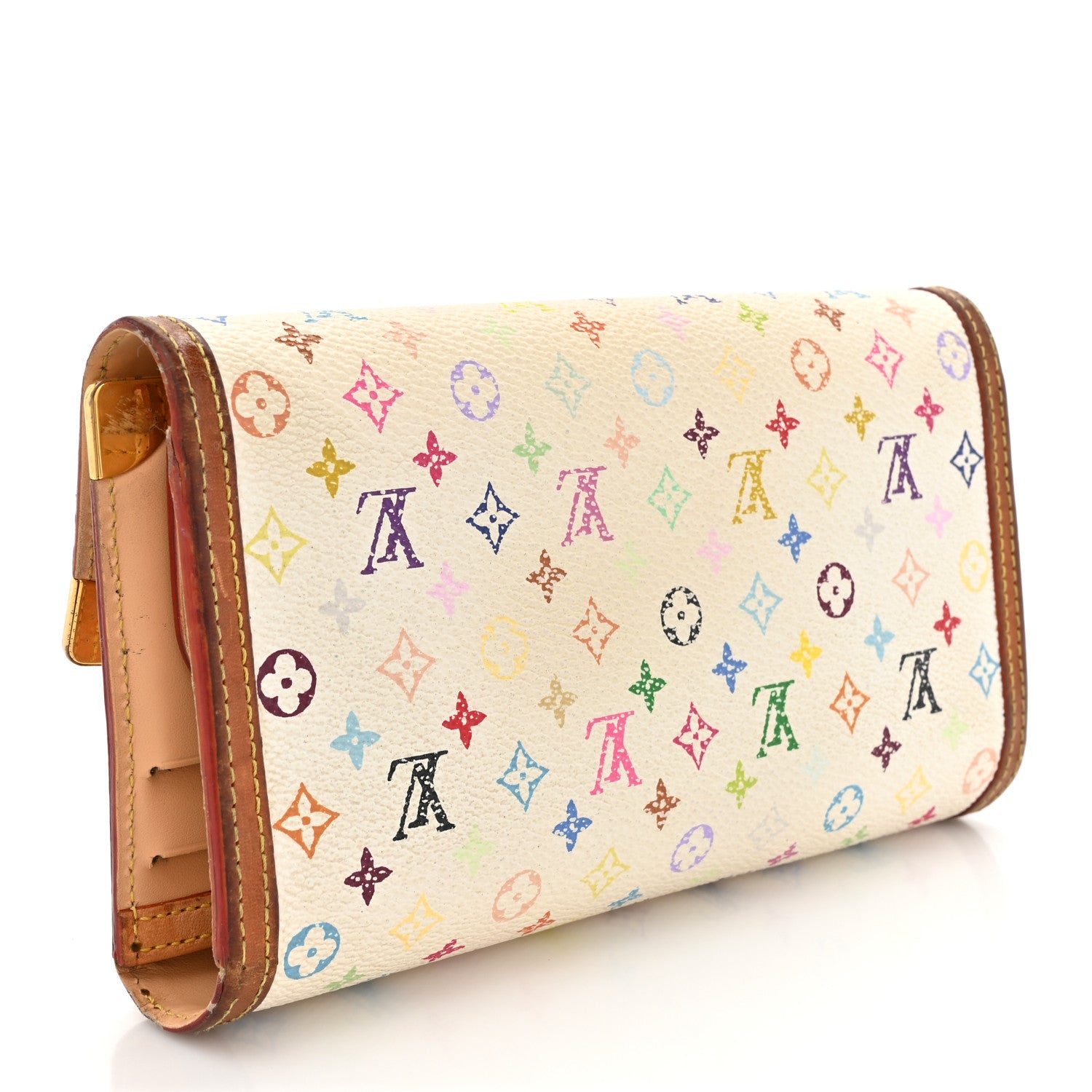Louis Vuitton Monogram Multicolor Porte Tresor International Wallet White 3 of 16