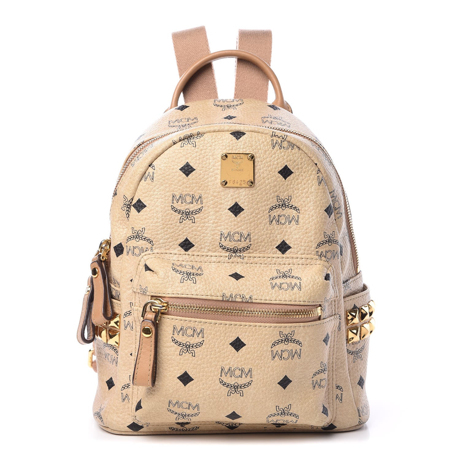 MCM Visetos Side Stud Mini Stark Backpack Beige 1 of 12