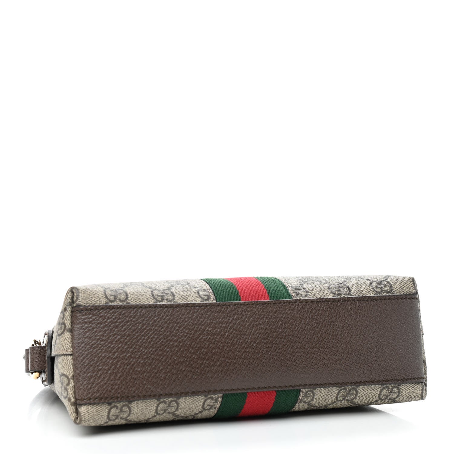 Gucci GG Supreme Monogram Textured Dollar Calfskin Web Small Ophidia Dome Shoulder Bag Beige Ebony New Acero 4 of 9