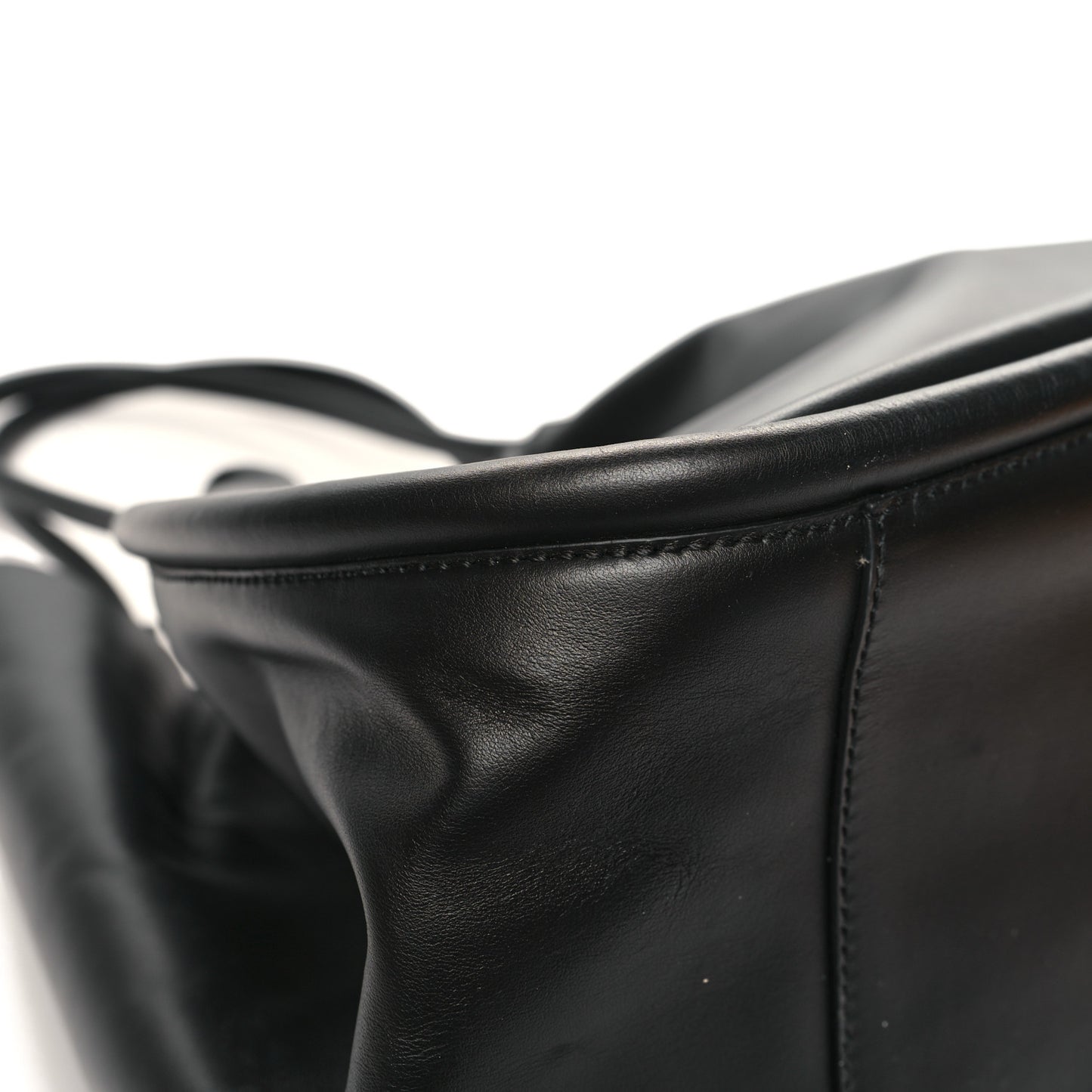 Calfskin XL Ruched Tote Black