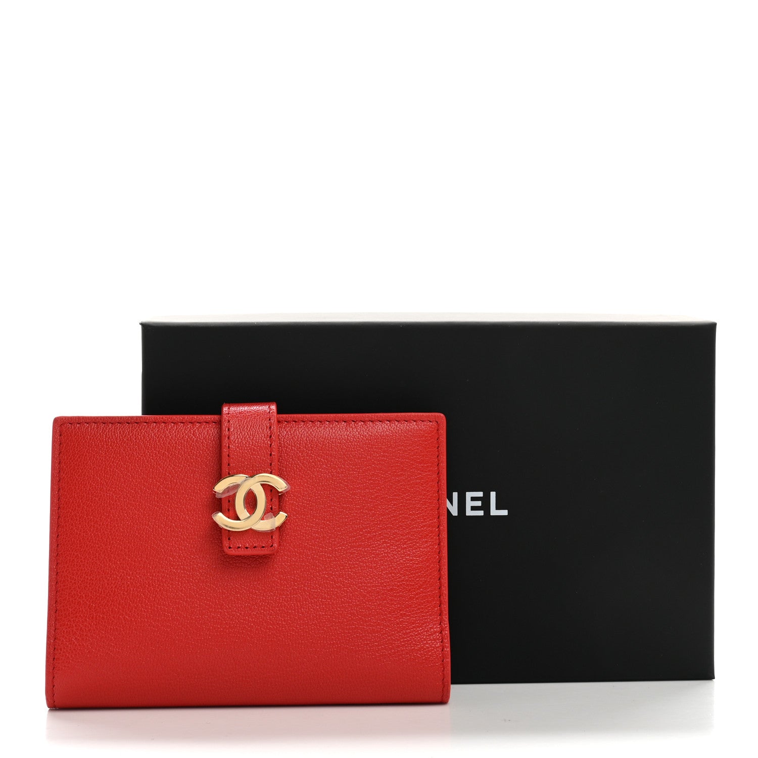 Chanel Grained Calfskin Passport Holder Wallet Red 8 of 8