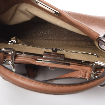 Fendi Cuoio Romano Selleria Bi-Color Medium Peekaboo Iconic Satchel Mou Deserto 8 of 10