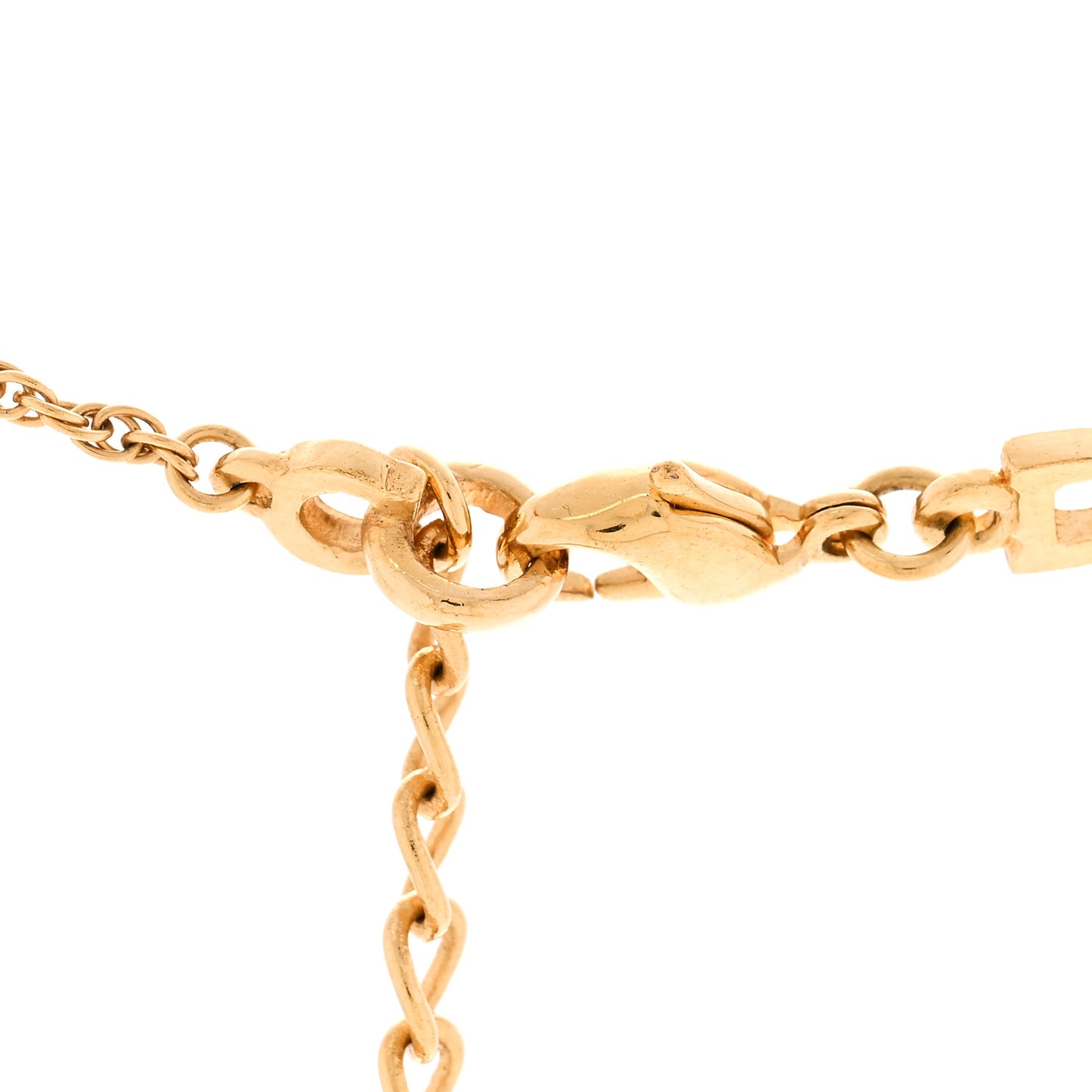 Logo Tag Choker Necklace Gold