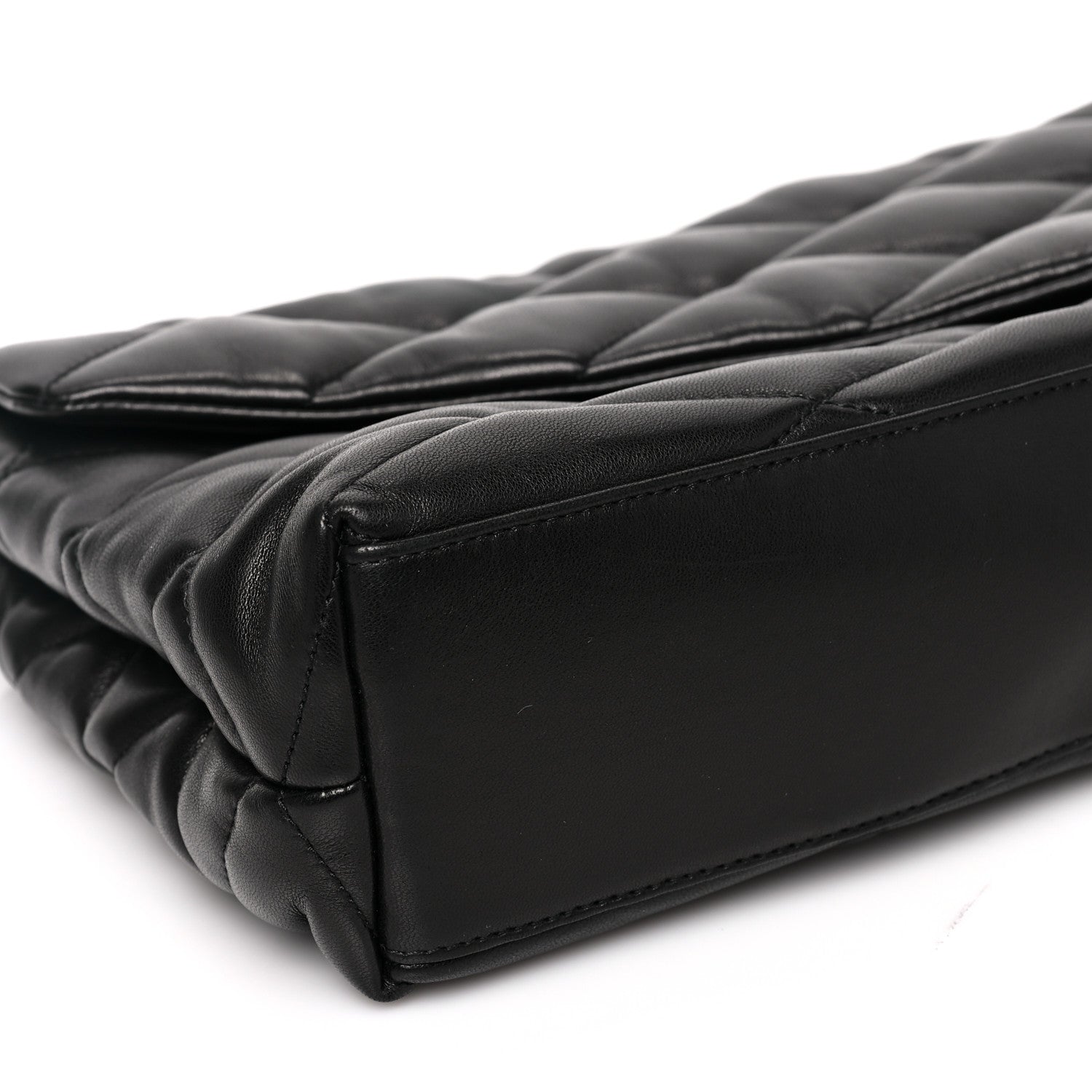 Saint Laurent Lambskin Quilted Sade Puffer Envelope Clutch Black 8 of 9