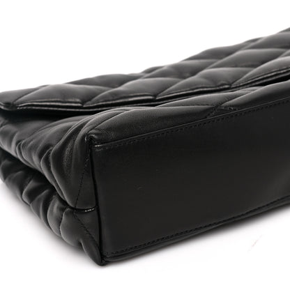 Saint Laurent Lambskin Quilted Sade Puffer Envelope Clutch Black 8 of 9