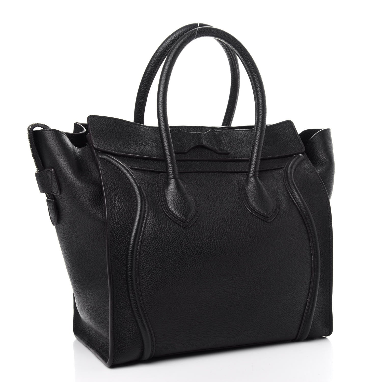 Celine Drummed Calfskin Mini Luggage Black 3 of 9