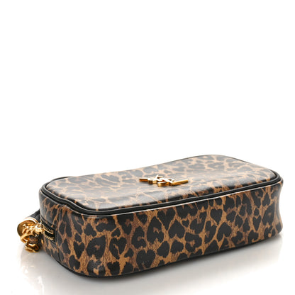 Saint Laurent Calfskin Heart Leopard Print Monogram Mini Lou Camera Bag Toffee 4 of 8