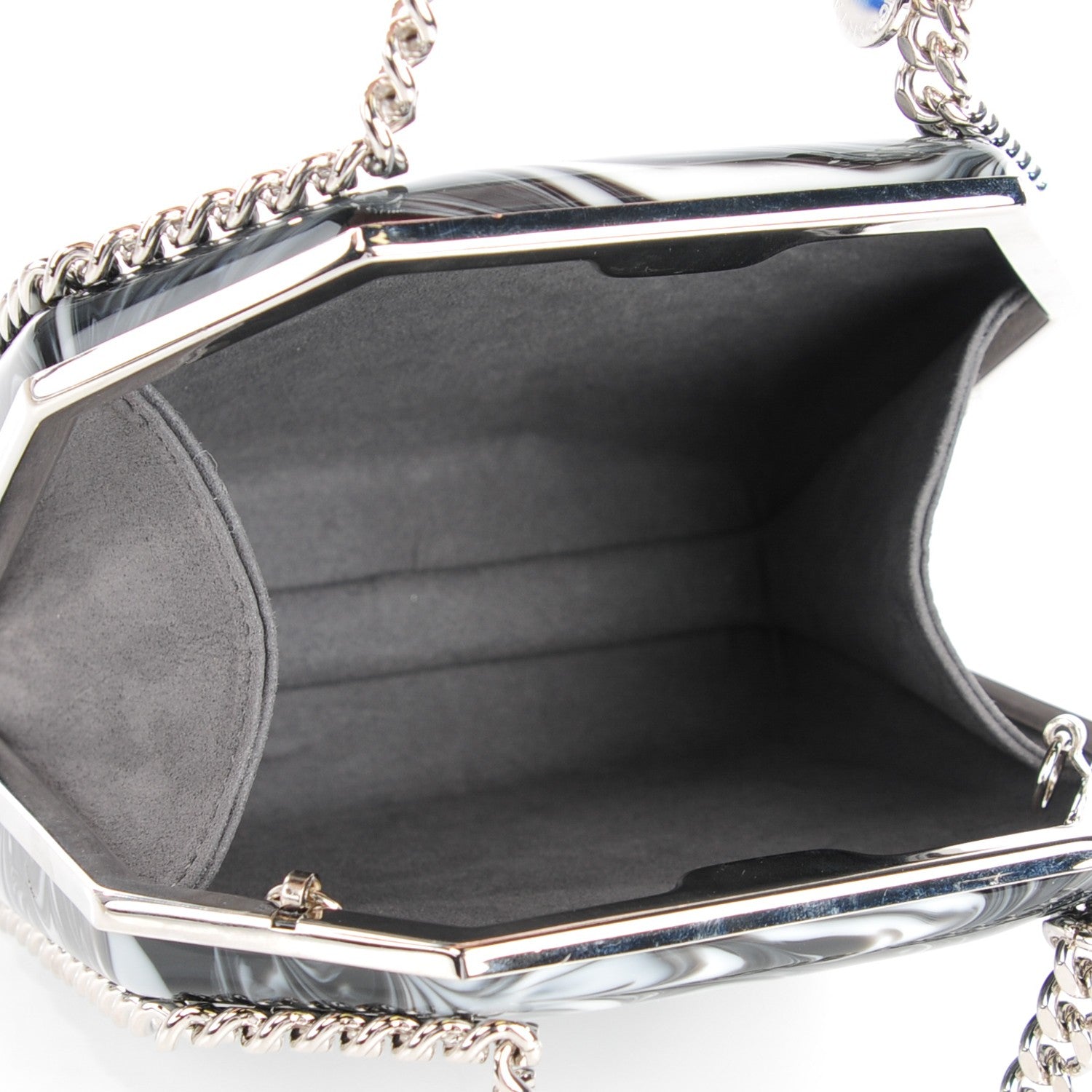 Stella McCartney Marbled Enamel Falabella Crossbody Clutch Black 5 of 6
