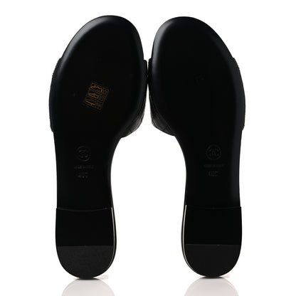Chanel Lambskin Quilted CC Turnlock Sandals 40 Black 5 of 8