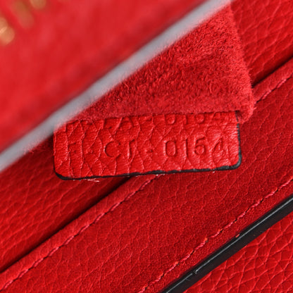 Celine Drummed Calfskin Micro Luggage Red 6 of 17