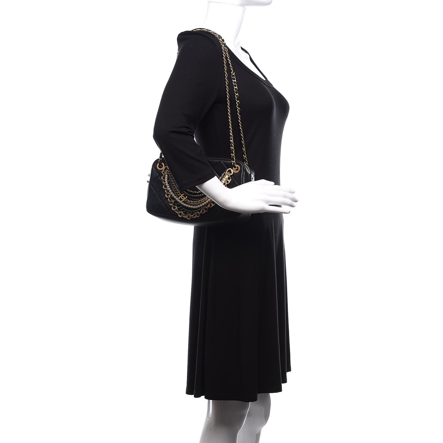 Chanel Lambskin Quilted All About Chains Camera Bag Black 2 of 11