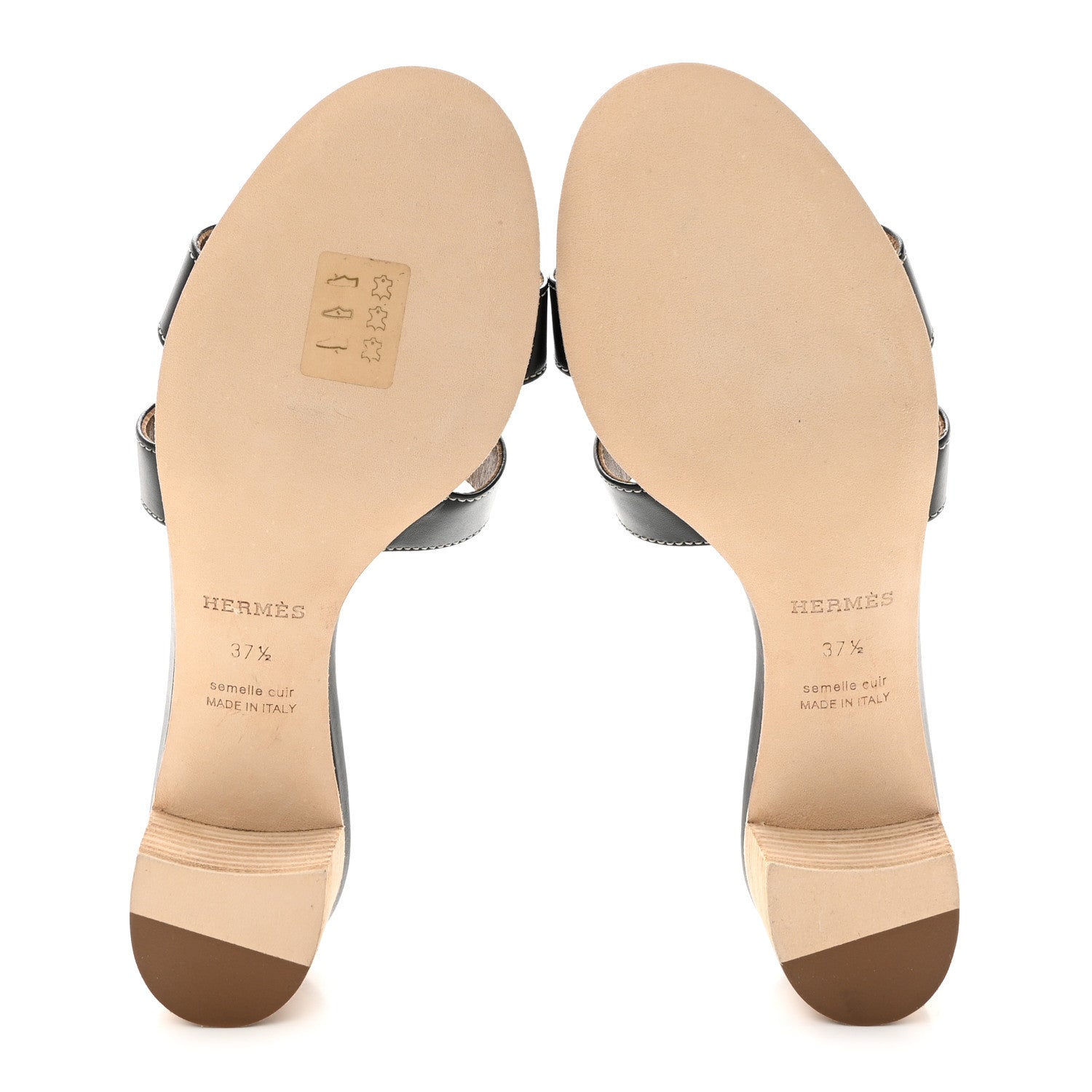 Hermes Calfskin Oasis Sandals 37.5 Black 5 of 8