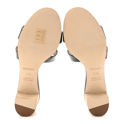 Hermes Calfskin Oasis Sandals 37.5 Black 5 of 8