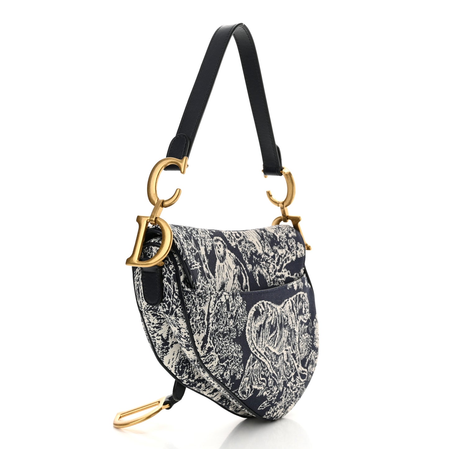 Canvas Embroidered Dioriviera Saddle Bag Blue