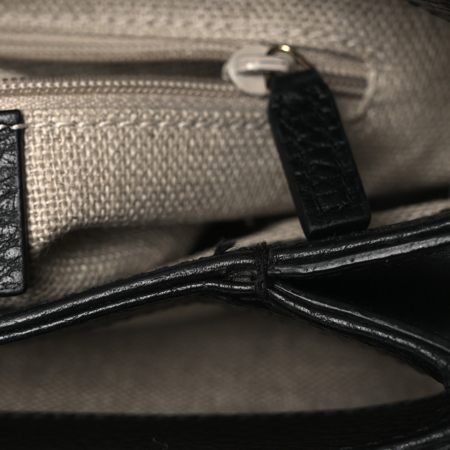 Dollar Calfskin Interlocking G Crossbody Bag Black