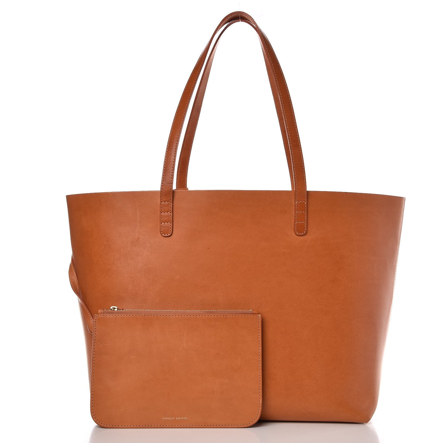 Calfskin Large Shopping Tote Cammello Rosa