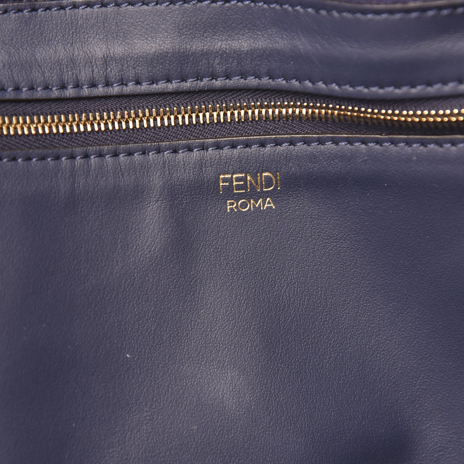 Fendi X FILA Glazed Fabric FF 1974 Mania Shopping Tote Bag Mogano Panna Blueberry 7 of 11