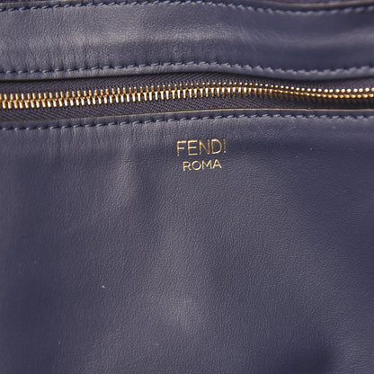 Fendi X FILA Glazed Fabric FF 1974 Mania Shopping Tote Bag Mogano Panna Blueberry 7 of 11
