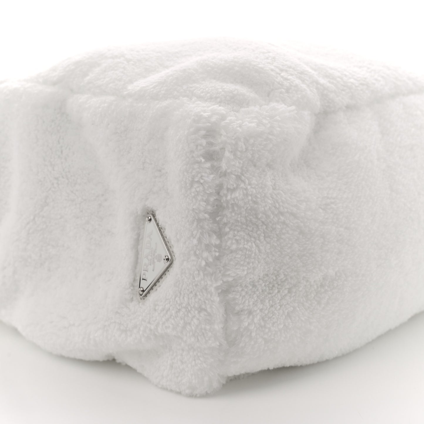 Terry Cloth Tote Bag White Black