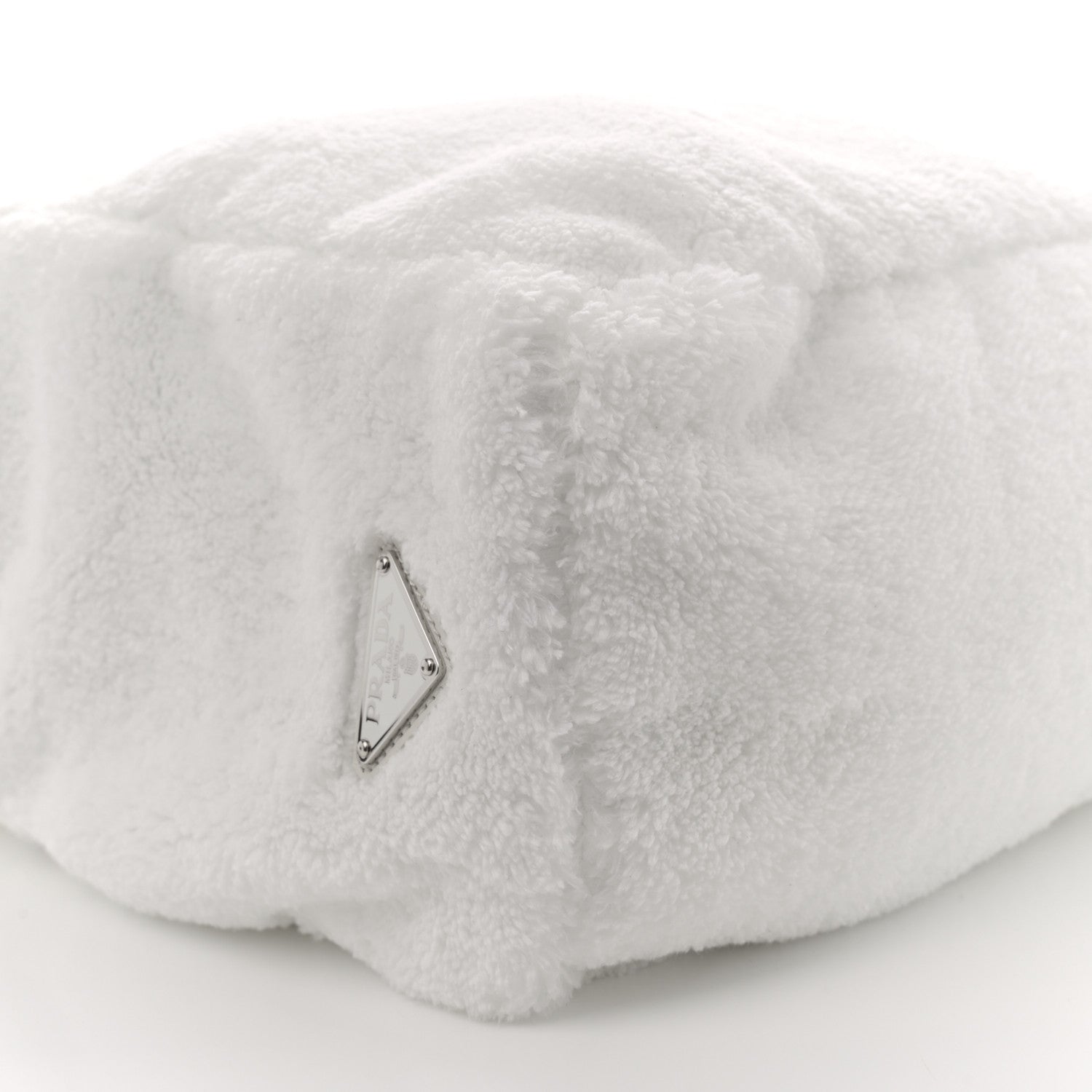 Prada Terry Cloth Tote Bag White Black 8 of 10