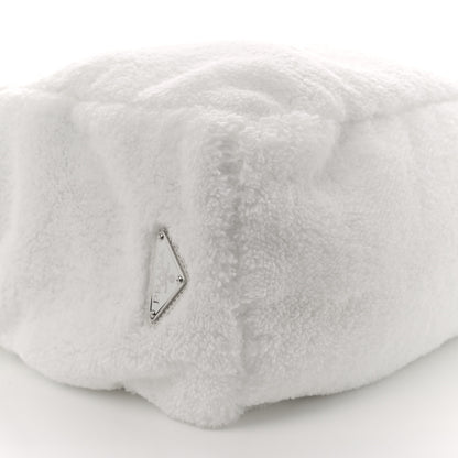 Prada Terry Cloth Tote Bag White Black 8 of 10