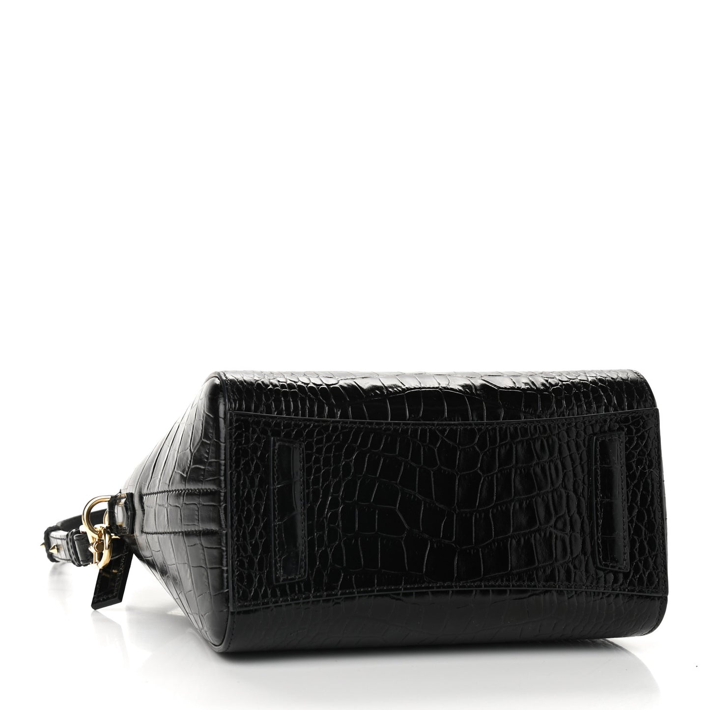 Calfskin Crocodile Embossed Mini Antigona Black