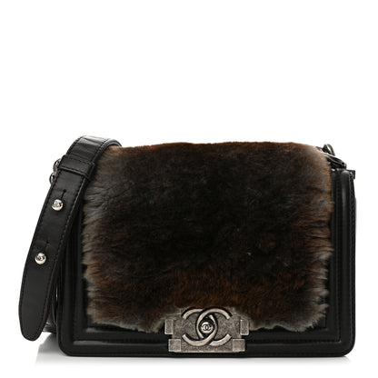 Chanel Orylag Rabbit Fur Calfskin Small Boy Flap Brown 1 of 13