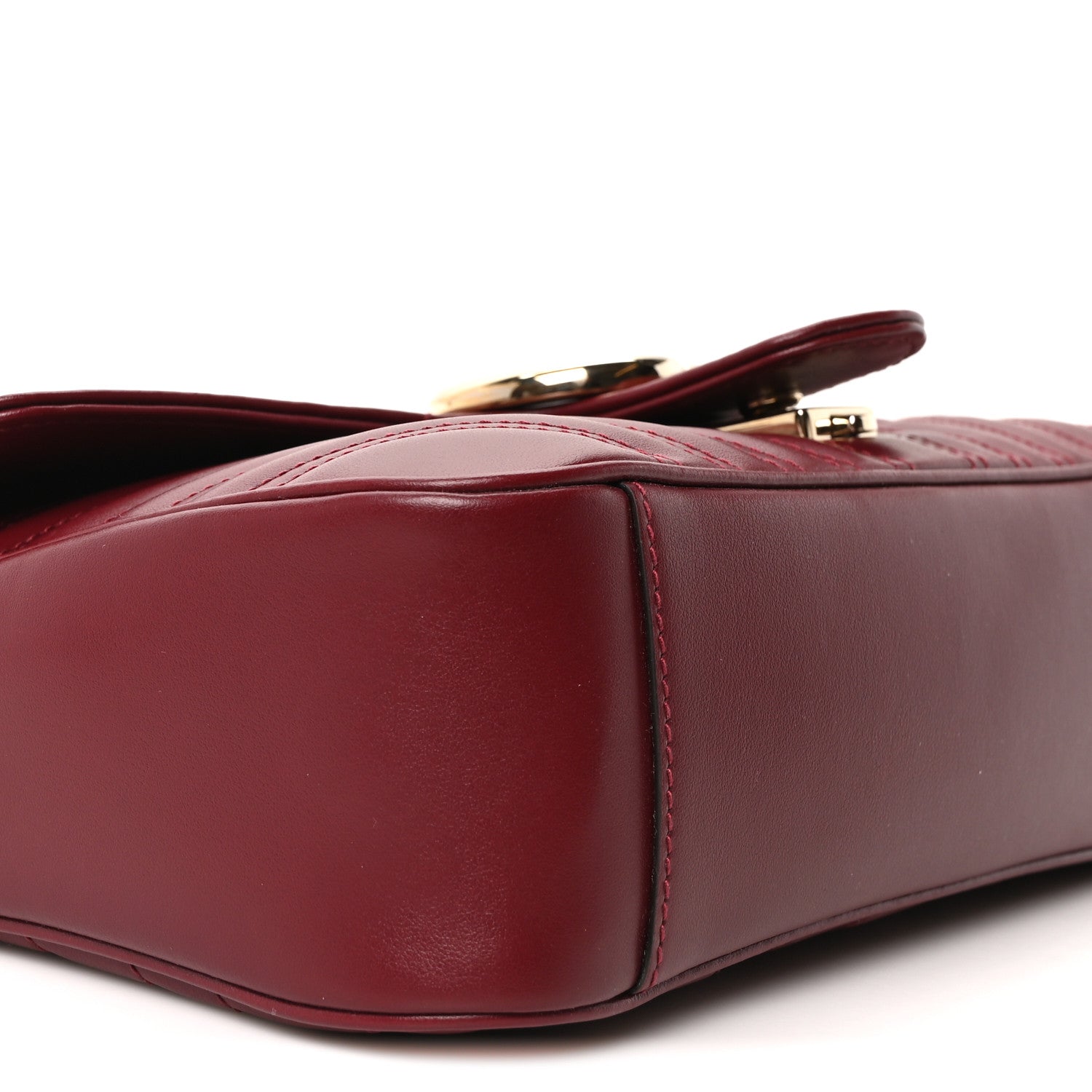 Gucci Calfskin Matelasse Small GG Marmont Shoulder Bag Rosso Ancora Red 9 of 10