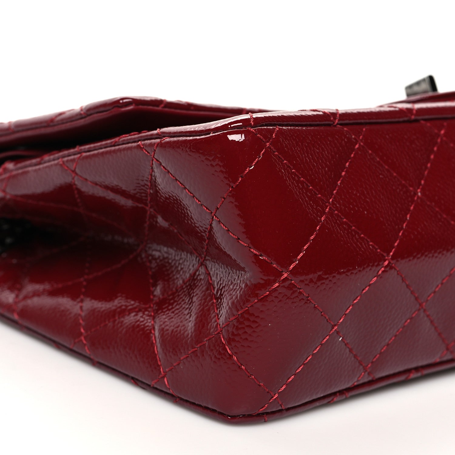 Chanel Patent Caviar Quilted 2.55 Reissue 226 Flap Burgundy 9 of 11