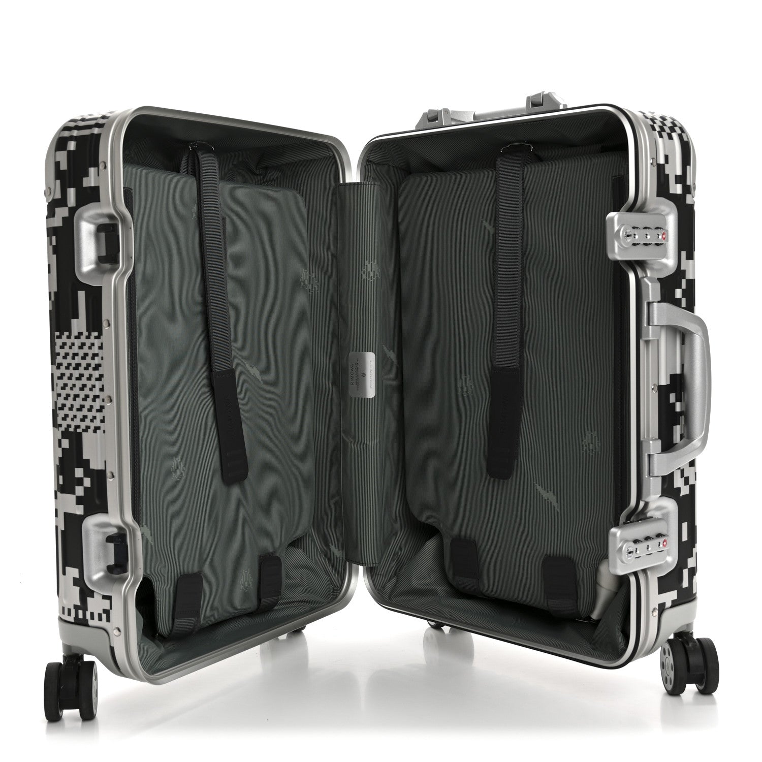 Rimowa X RTFKT Polycarbonate Printed Original Twist Cabin Silver Black 4 of 12