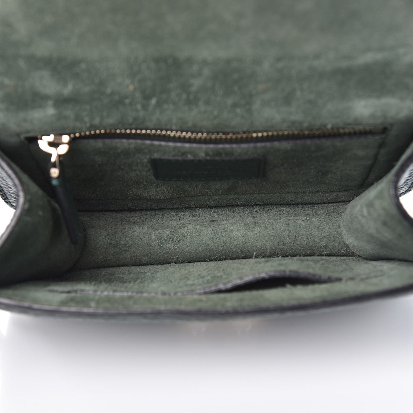 Pebbled Calfskin Small Glam Lock Rockstud Flap Dark Green