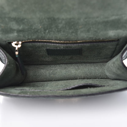 Valentino Garavani Pebbled Calfskin Small Glam Lock Rockstud Flap Dark Green 5 of 9