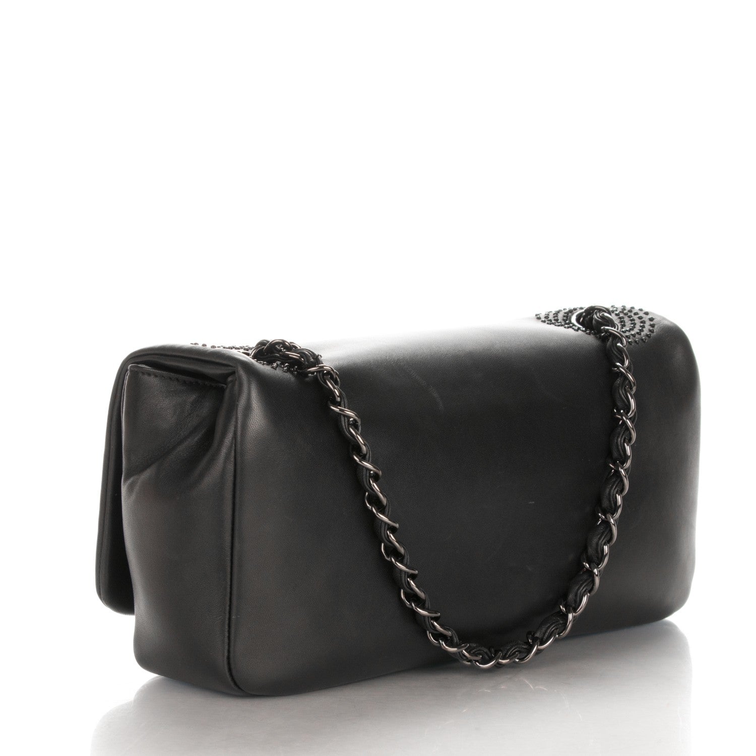 Chanel Lambskin Studded CC East West Flap Black 3 of 7