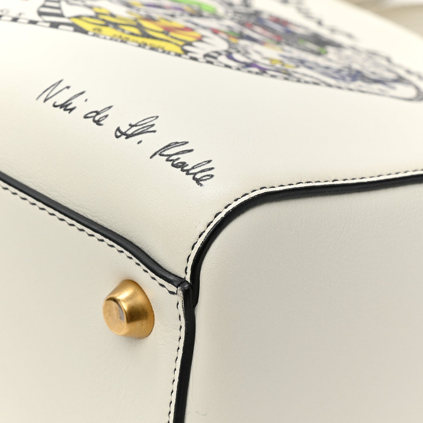 Calfskin Niki De Saint Phalle Heart Medium Supple Lady Dior Off White