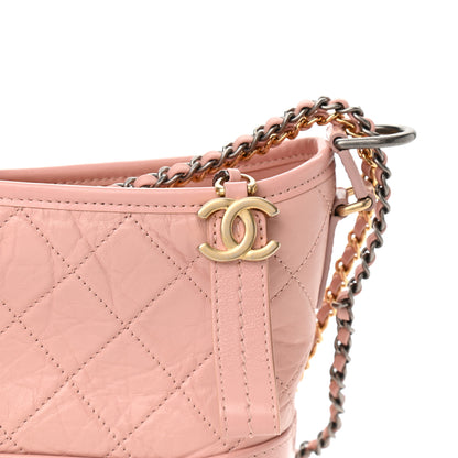 Chanel Aged Calfskin Quilted Small Gabrielle Hobo Light Pink 8 of 11
