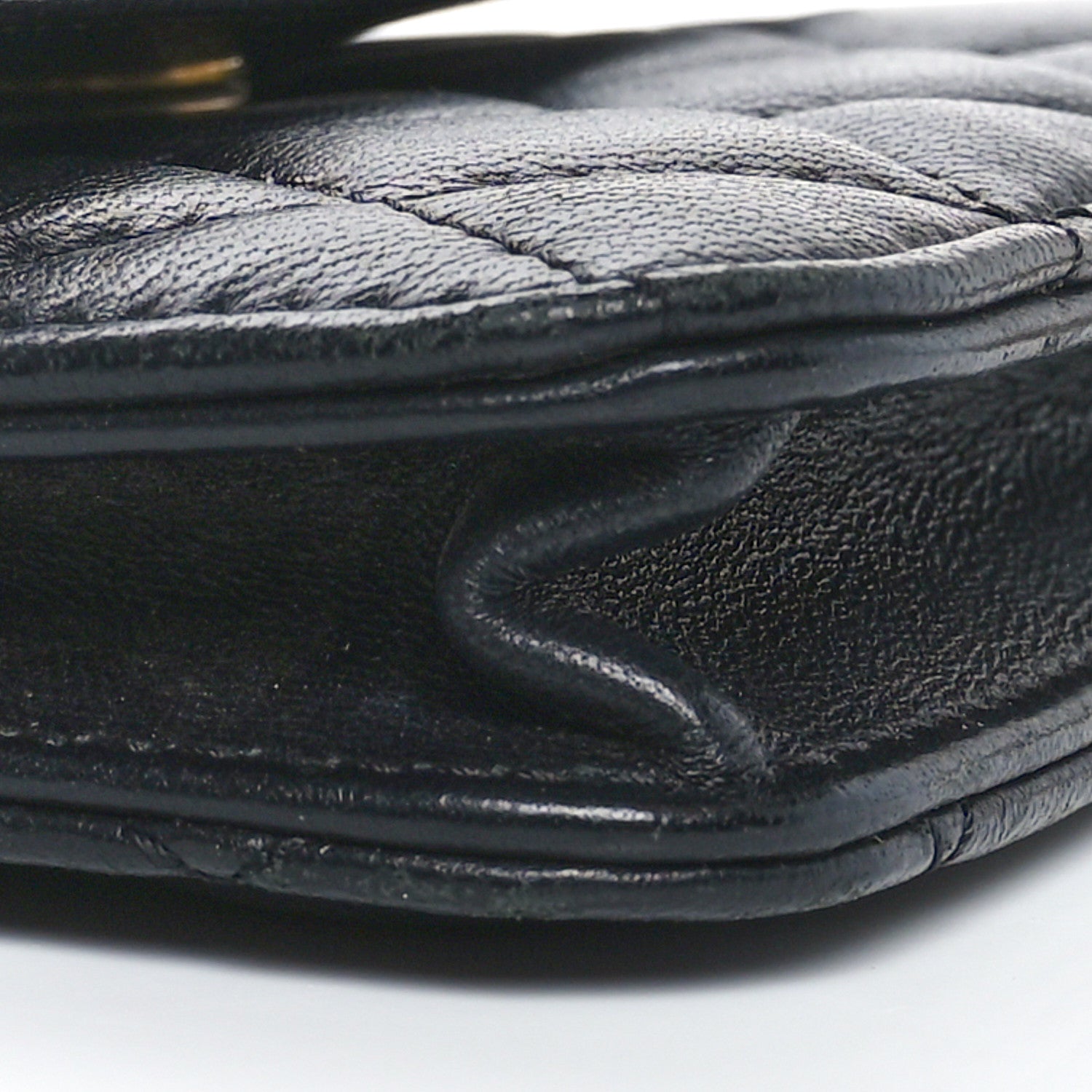 Chanel Lambskin Quilted CC Pearl Crush Card Holder With Chain Black 7 of 9