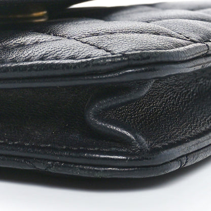 Chanel Lambskin Quilted CC Pearl Crush Card Holder With Chain Black 7 of 9