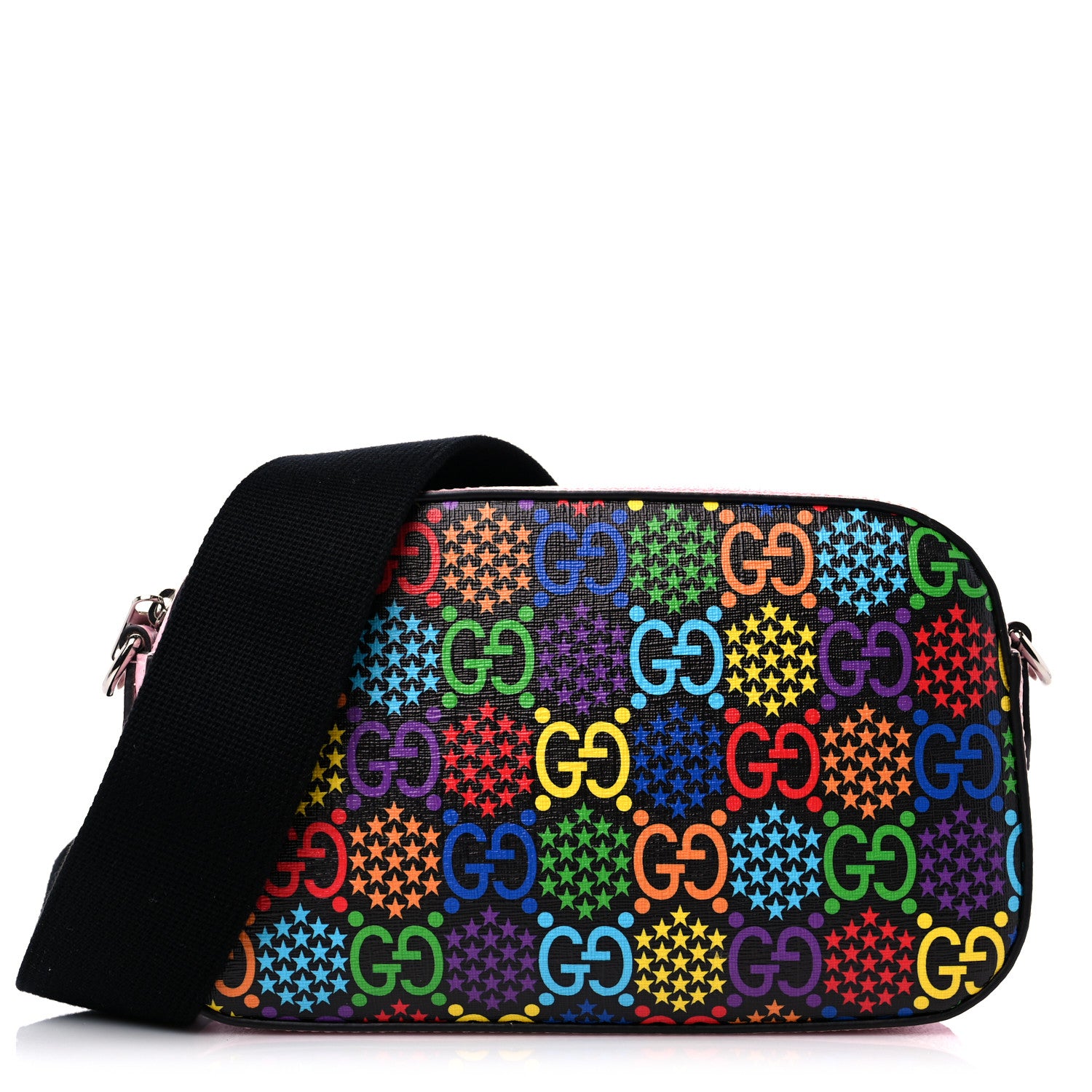 Gucci GG Supreme Monogram Psychedelic Shoulder Bag Black Multicolor Sugar Pink 1 of 9