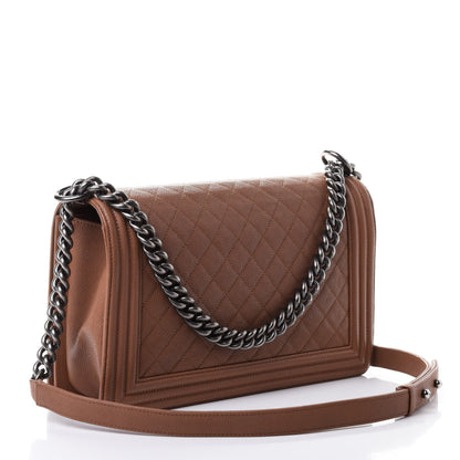 Chanel Caviar Quilted New Medium Boy Flap Light Brown 2 of 4