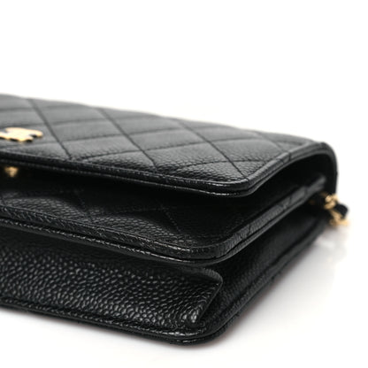 Chanel Caviar Quilted Wallet on Chain WOC Black 11 of 12