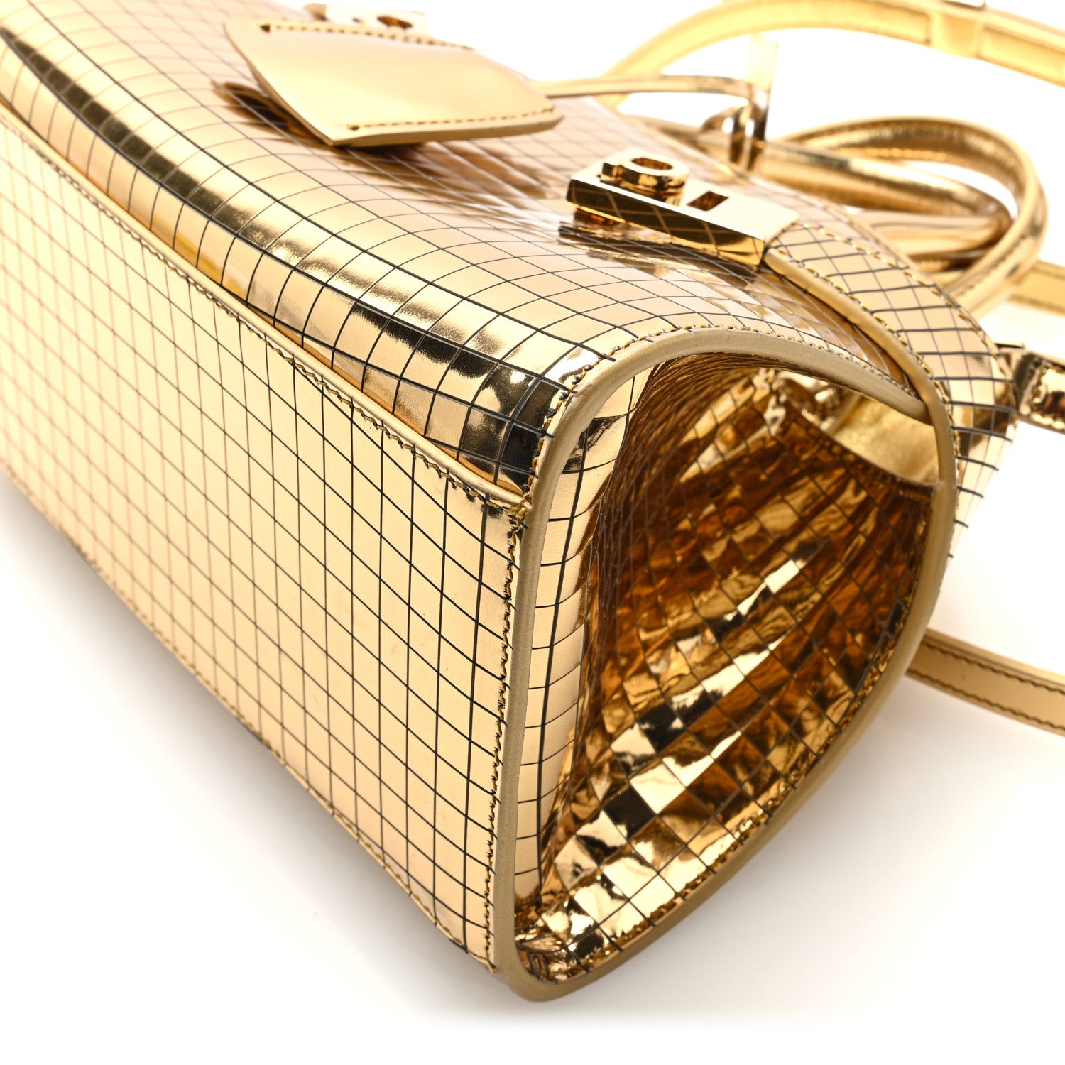 Salvatore Ferragamo Metallic Calfskin XS Hug Bag Gold 1780832