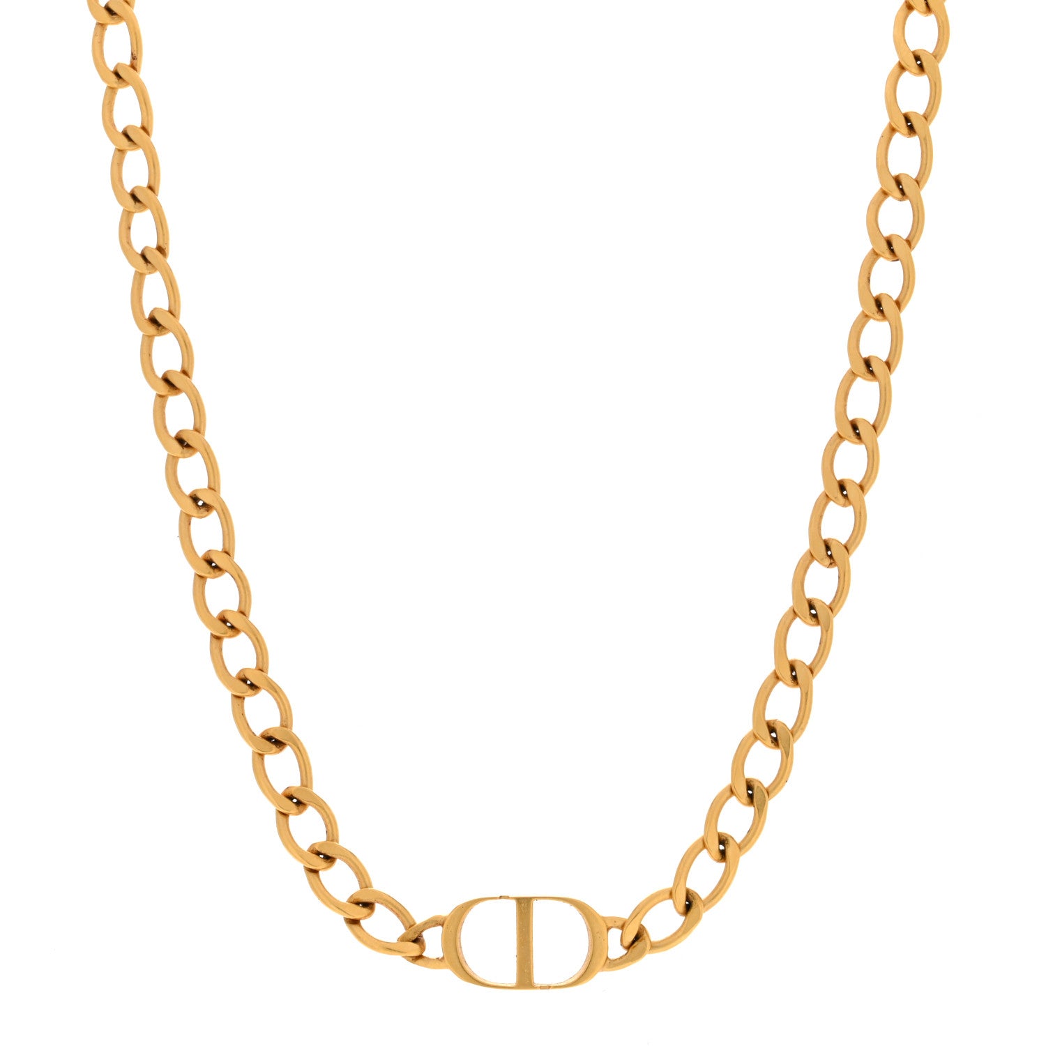Christian Dior Metal Petit CD Choker Necklace Gold 1 of 4
