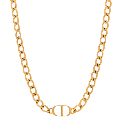 Christian Dior Metal Petit CD Choker Necklace Gold 1 of 4
