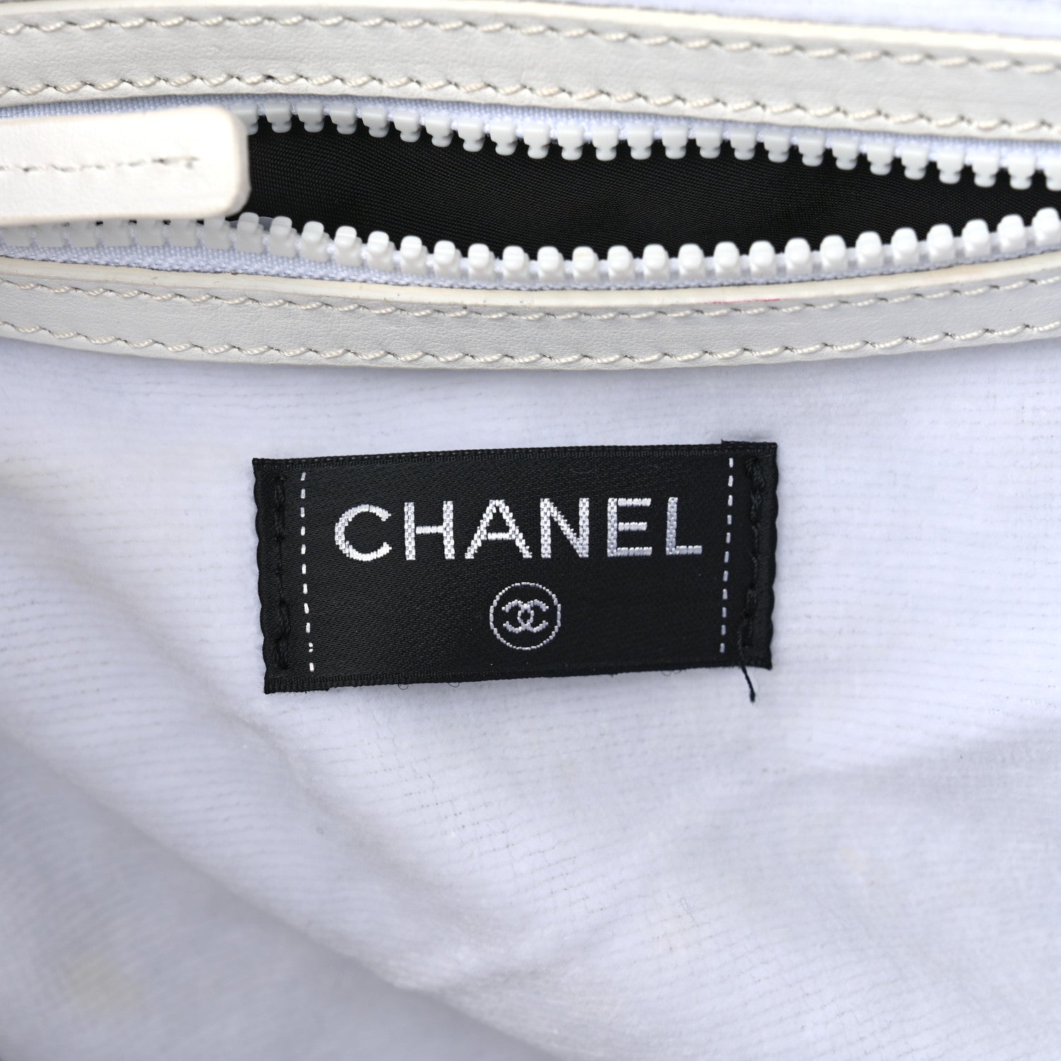 Chanel Terry Cotton Resin Chain Fizzy Hobo Blue White 6 of 15