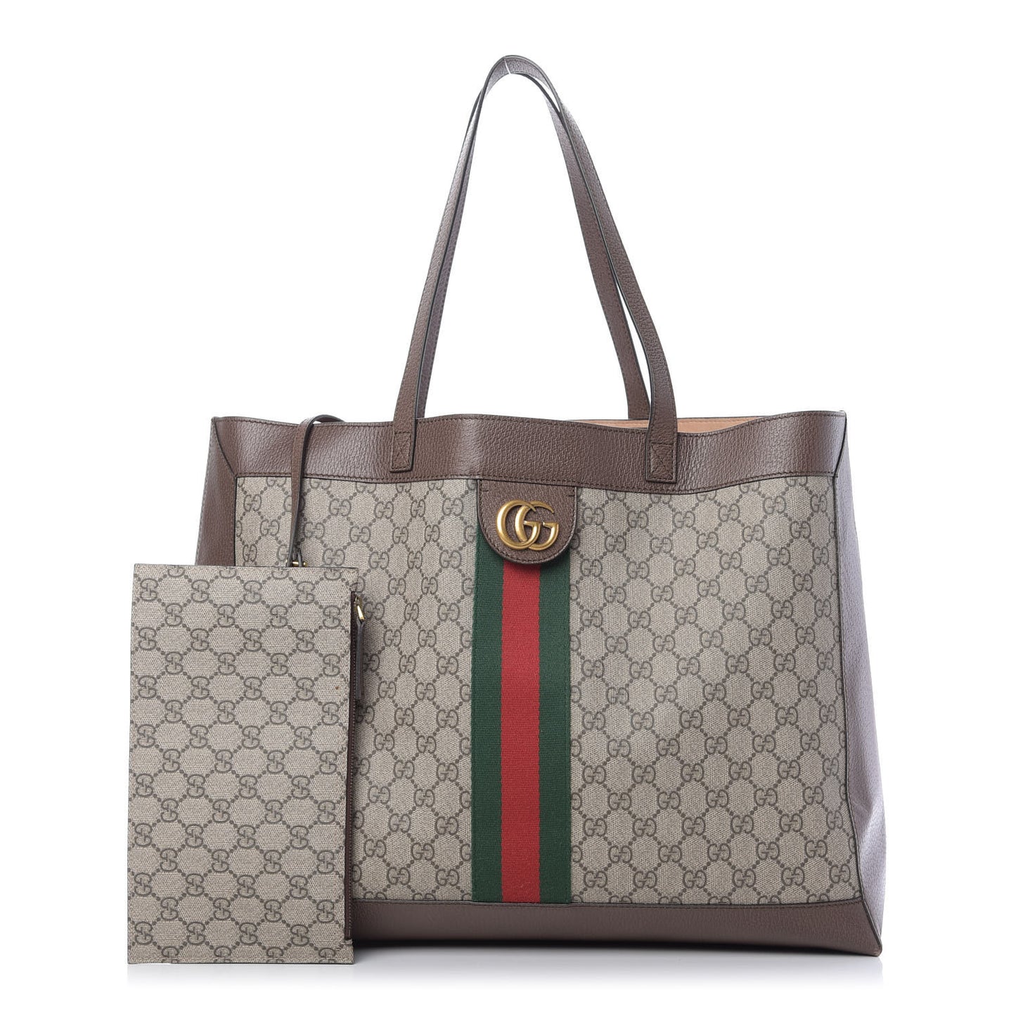 GG Supreme Monogram Web Ophidia Tote Brown
