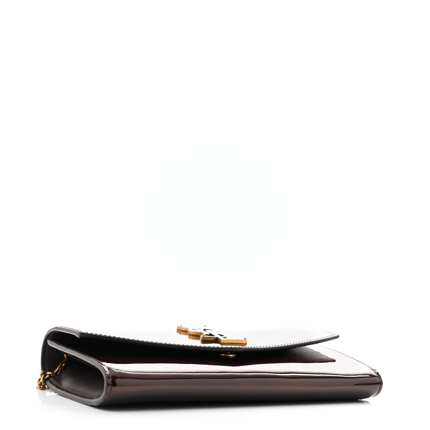 Patent Uptown Chain Wallet  Brown