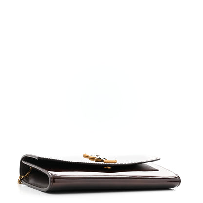 Saint Laurent Patent Uptown Chain Wallet  Brown 5 of 11