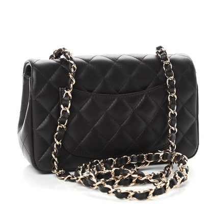 Chanel Lambskin Quilted Mini Rectangular Flap Dark Brown 3 of 11